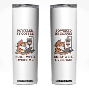 Funny Cat Drinking Coffee Skinny Tumbler I Dont Care What Day It Is Its Early I Want Coffee TS14 White Print Your Wear