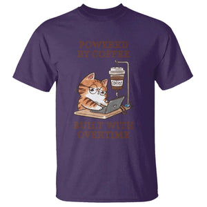Funny Cat Drinking Coffee T Shirt I Dont Care What Day It Is Its Early I Want Coffee TS14 Purple Print Your Wear