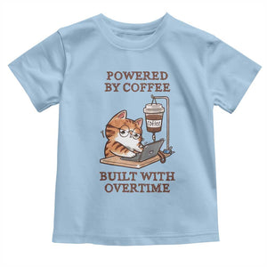 Funny Cat Drinking Coffee Toddler T Shirt I Dont Care What Day It Is Its Early I Want Coffee TS14 Light Blue Print Your Wear