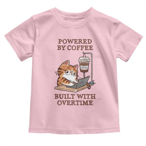 Funny Cat Drinking Coffee Toddler T Shirt I Dont Care What Day It Is Its Early I Want Coffee TS14 Light Pink Print Your Wear