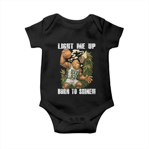 Funny Bigfoot Basketball Baby Onesie Light Me Up Born To Shine TS14 Black Print Your Wear