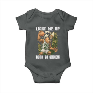 Funny Bigfoot Basketball Baby Onesie Light Me Up Born To Shine TS14 Dark Heather Print Your Wear