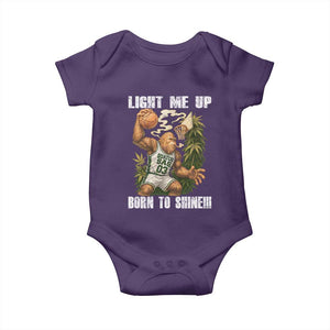 Funny Bigfoot Basketball Baby Onesie Light Me Up Born To Shine TS14 Purple Print Your Wear