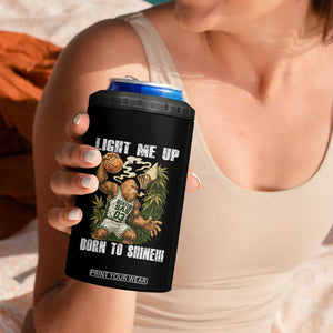 Funny Bigfoot Basketball 4 in 1 Can Cooler Tumbler Light Me Up Born To Shine TS14 Print Your Wear