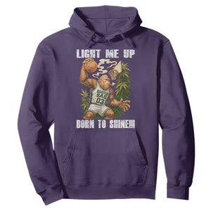 Funny Bigfoot Basketball Hoodie Light Me Up Born To Shine TS14 Purple Print Your Wear