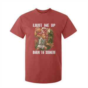 Funny Bigfoot Basketball T Shirt For Kid Light Me Up Born To Shine TS14 Red Print Your Wear