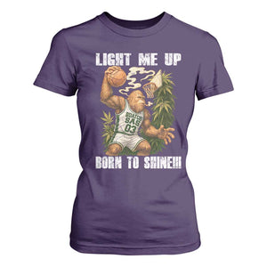 Funny Bigfoot Basketball T Shirt For Women Light Me Up Born To Shine TS14 Purple Print Your Wear