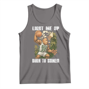 Funny Bigfoot Basketball Tank Top Light Me Up Born To Shine TS14 Deep Heather Print Your Wear