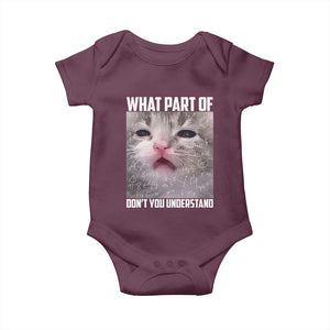 Funny Math Cat Lover Baby Onesie What Part Of Do Not You Understand TS14 Maroon Print Your Wear