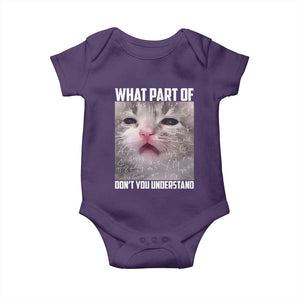 Funny Math Cat Lover Baby Onesie What Part Of Do Not You Understand TS14 Purple Print Your Wear