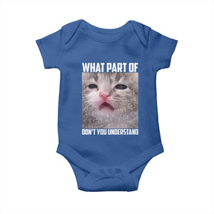 Funny Math Cat Lover Baby Onesie What Part Of Do Not You Understand TS14 Royal Blue Print Your Wear