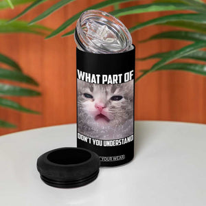 Funny Math Cat Lover 4 in 1 Can Cooler Tumbler What Part Of Do Not You Understand TS14 Print Your Wear