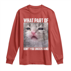 Funny Math Cat Lover Long Sleeve Shirt What Part Of Do Not You Understand TS14 Red Print Your Wear