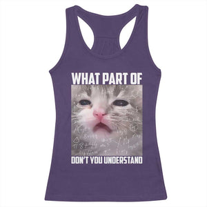Funny Math Cat Lover Racerback Tank Top What Part Of Do Not You Understand TS14 Purple Print Your Wear