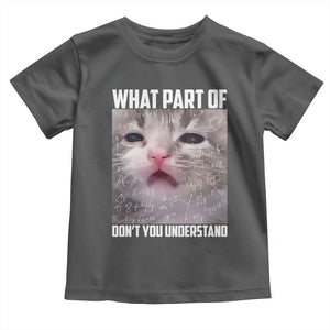 Funny Math Cat Lover Toddler T Shirt What Part Of Do Not You Understand TS14 Dark Heather Print Your Wear