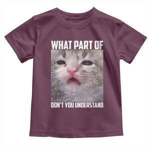 Funny Math Cat Lover Toddler T Shirt What Part Of Do Not You Understand TS14 Maroon Print Your Wear