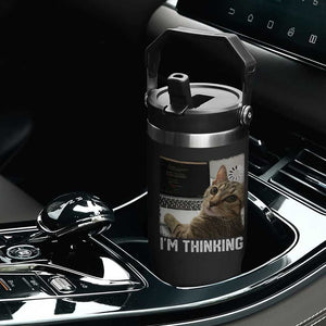 Tech Support Cat Flip Straw Tumbler I'm Thinking Funny Computer Engineer Coding Kitty TS14 Print Your Wear