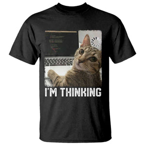 Tech Support Cat T Shirt I'm Thinking Funny Computer Engineer Coding Kitty TS14 Black Print Your Wear
