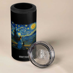 Cute Cat Starry Night 4 in 1 Can Cooler Tumbler Kitty Lovers TS14 Print Your Wear