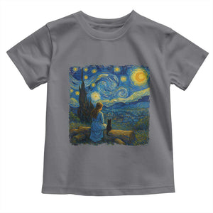Cute Cat Starry Night Toddler T Shirt Kitty Lovers TS14 Charcoal Print Your Wear