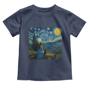 Cute Cat Starry Night Toddler T Shirt Kitty Lovers TS14 Navy Print Your Wear