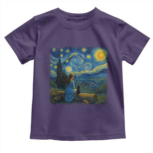 Cute Cat Starry Night Toddler T Shirt Kitty Lovers TS14 Purple Print Your Wear