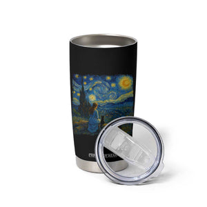 Cute Cat Starry Night Tumbler Cup Kitty Lovers TS14 Print Your Wear