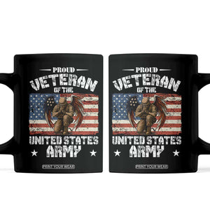 US Army Veteran Tribute Coffee Mug American Flag Angel Soldier Memorial TS14 Black Print Your Wear
