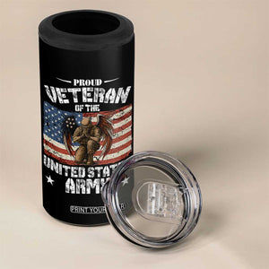 US Army Veteran Tribute 4 in 1 Can Cooler Tumbler American Flag Angel Soldier Memorial TS14 Print Your Wear
