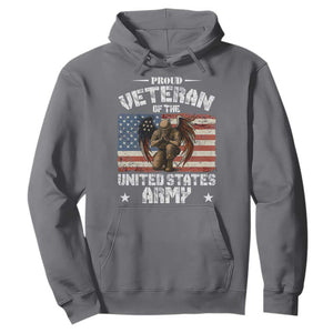 US Army Veteran Tribute Hoodie American Flag Angel Soldier Memorial TS14 Charcoal Print Your Wear