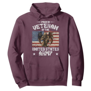 US Army Veteran Tribute Hoodie American Flag Angel Soldier Memorial TS14 Maroon Print Your Wear