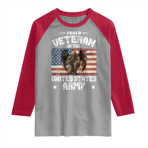 US Army Veteran Tribute Raglan Shirt American Flag Angel Soldier Memorial TS14 Sport Gray Red Print Your Wear