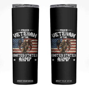 US Army Veteran Tribute Skinny Tumbler American Flag Angel Soldier Memorial TS14 Black Print Your Wear
