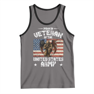 US Army Veteran Tribute Tank Top American Flag Angel Soldier Memorial TS14 Deep Heather Black Print Your Wear