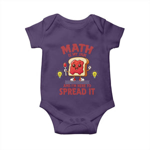 Funny School Math Teacher Baby Onesie Math Is My Jam And I Am Here To Spread It TS14 Purple Print Your Wear