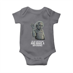 Funny Math Teacher Baby Onesie Be Like Subtraction And Make A Difference TS14 Charcoal Print Your Wear