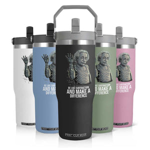 Funny Math Teacher Flip Straw Tumbler Be Like Subtraction And Make A Difference TS14 Print Your Wear