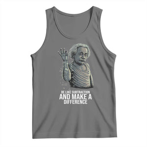 Funny Math Teacher Tank Top Be Like Subtraction And Make A Difference TS14 Black Heather Print Your Wear