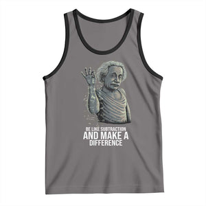 Funny Math Teacher Tank Top Be Like Subtraction And Make A Difference TS14 Deep Heather Black Print Your Wear