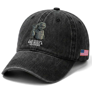 Funny Math Teacher Washed Cotton Baseball Cap Be Like Subtraction And Make A Difference TS14 Print Your Wear
