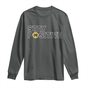 Funny Math Long Sleeve Shirt Absolute Value Stay Positive TS14 Dark Heather Print Your Wear
