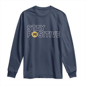 Funny Math Long Sleeve Shirt Absolute Value Stay Positive TS14 Navy Print Your Wear