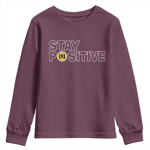 Funny Math Youth Sweatshirt Absolute Value Stay Positive TS14 Maroon Print Your Wear