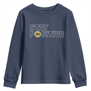 Funny Math Youth Sweatshirt Absolute Value Stay Positive TS14 Navy Print Your Wear