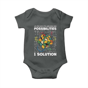 Funny Speed Cubing Baby Onesie One Solution Math Puzzle Cube TS14 Dark Heather Print Your Wear