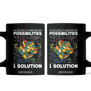 Funny Speed Cubing Coffee Mug One Solution Math Puzzle Cube TS14 Black Print Your Wear