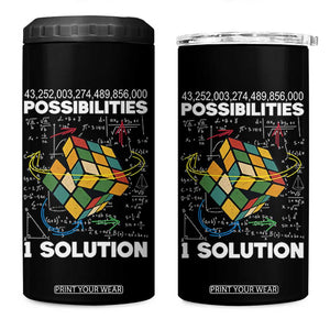 Funny Speed Cubing 4 in 1 Can Cooler Tumbler One Solution Math Puzzle Cube TS14 One Size: 16 oz Black Print Your Wear