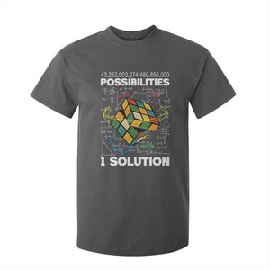 Funny Speed Cubing T Shirt For Kid One Solution Math Puzzle Cube TS14 Dark Heather Print Your Wear