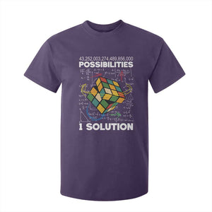 Funny Speed Cubing T Shirt For Kid One Solution Math Puzzle Cube TS14 Purple Print Your Wear