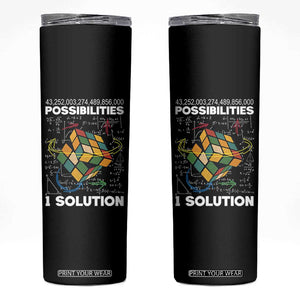 Funny Speed Cubing Skinny Tumbler One Solution Math Puzzle Cube TS14 Black Print Your Wear
